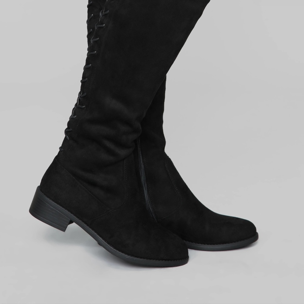 Stina Flat Boot - Black